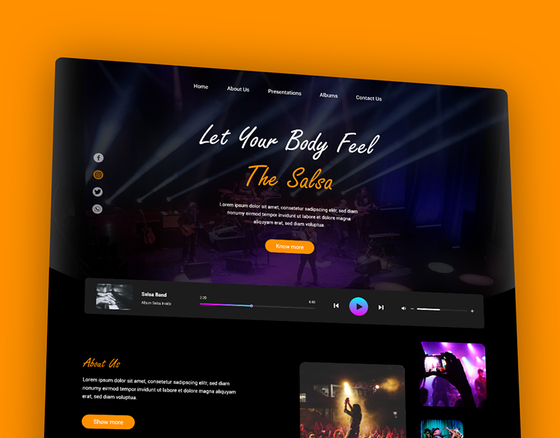 Salsa-Band-Landing-Page